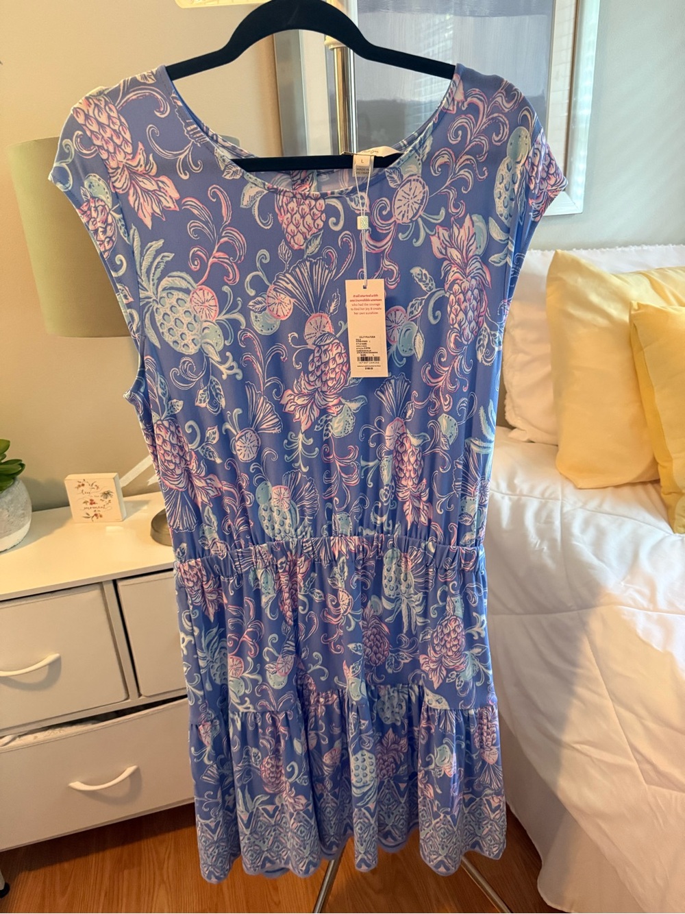 Lilly Pulitzer Blue Floral Print Sleeveless Dress